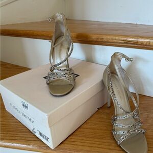 Ivanka Trump Metallic Strappy Heels